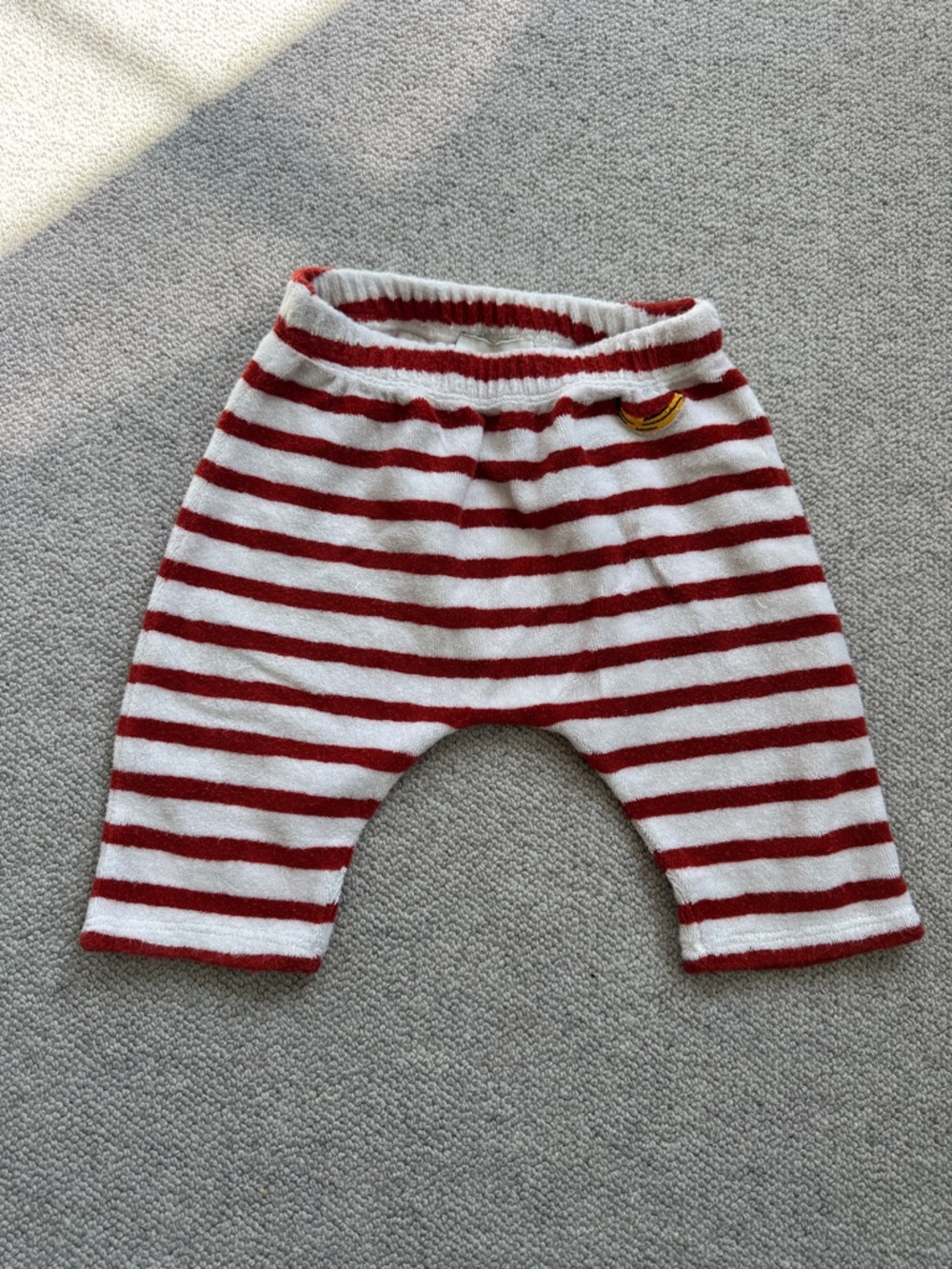 Bobo Choses Red and White Striped Baby Shorts